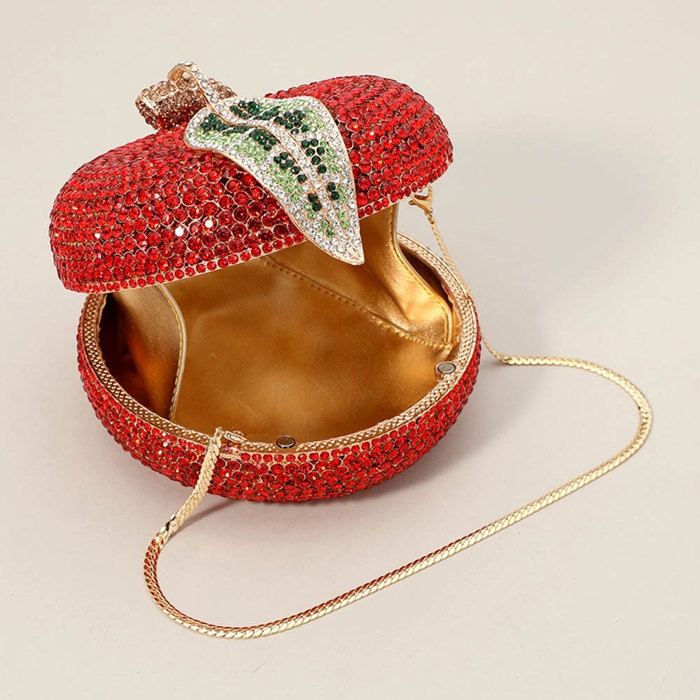 Elegant Red Crystal Clutch